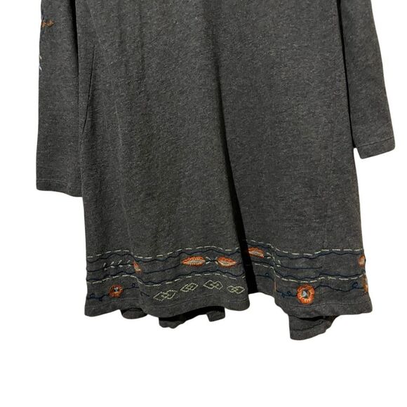 Caite + Athleta Anthropologie Boho Embroidered Floral Duster Hooded Aztec Sweate - Picture 3 of 12